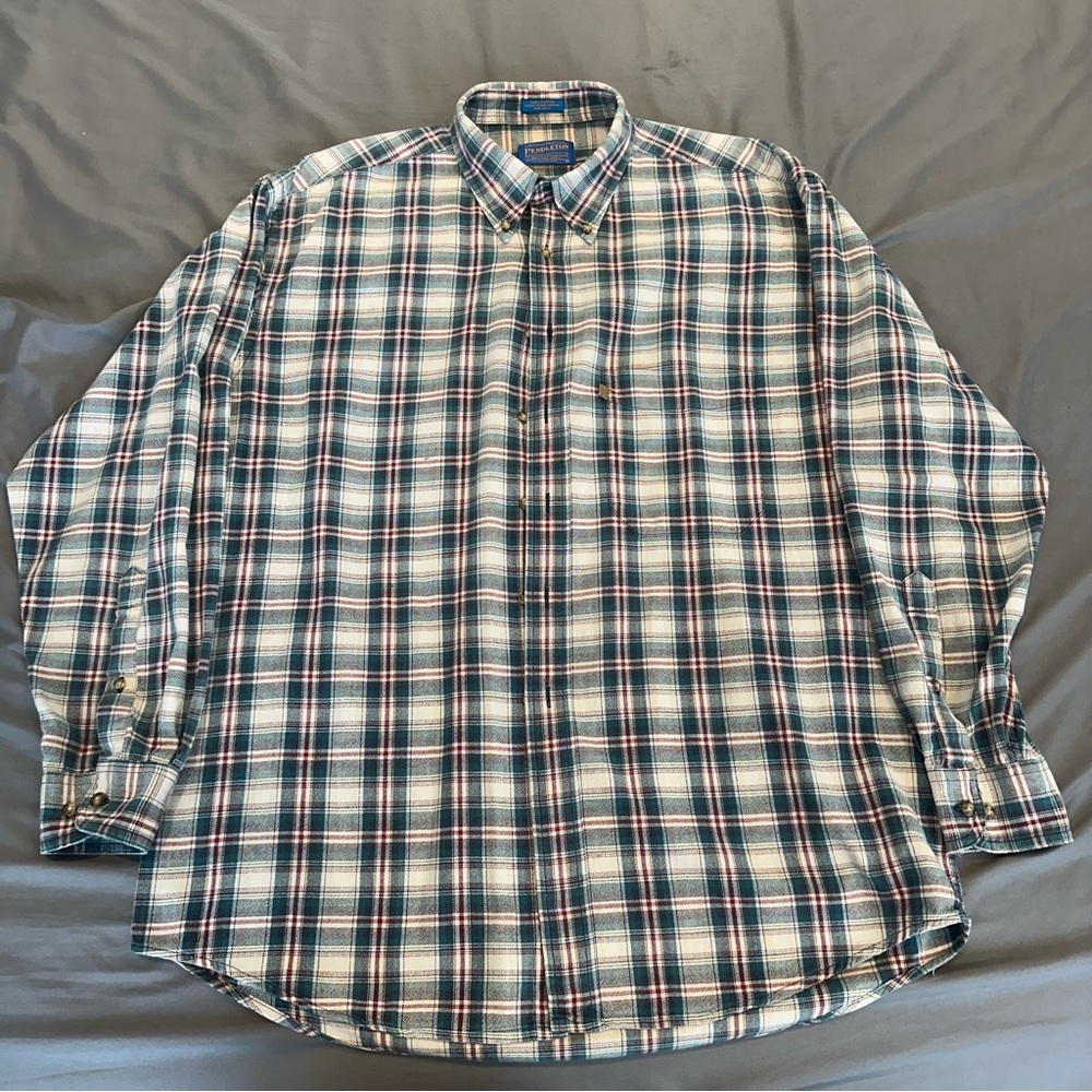 Pendleton Plaid‎ Shirt Men’s Large Button Up Long Sleeve Cotton